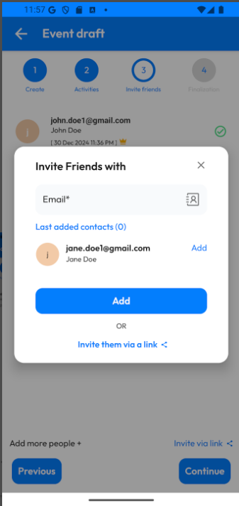 Tripsyncer: event planning mobile app